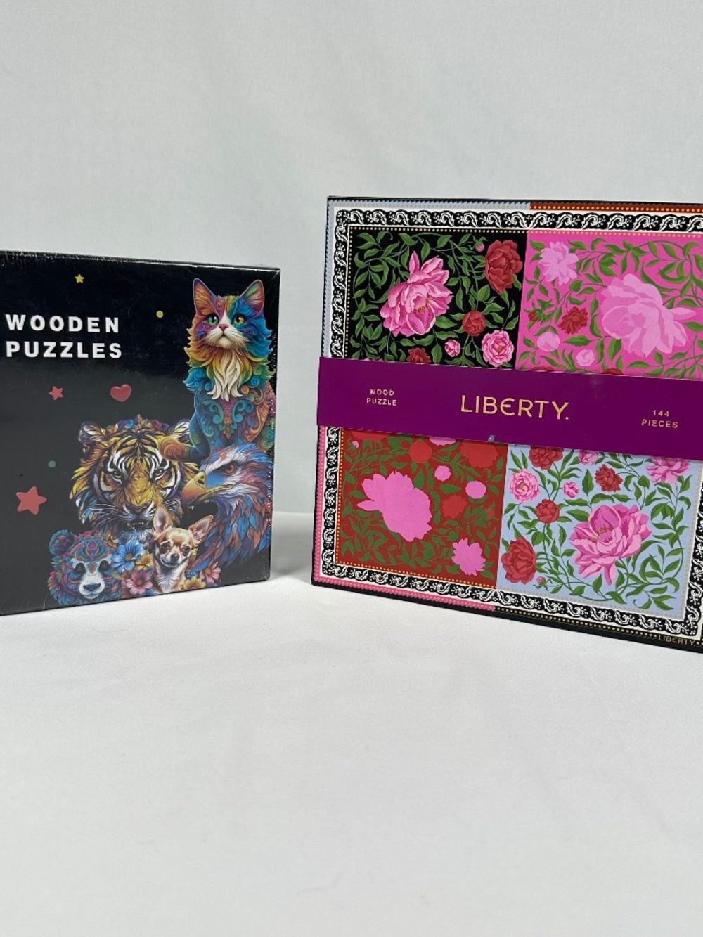 Wooden Puzzles Lot of 2 New Sealed in Box Surprise Image in One Box, Pictured